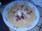 Kartoffelsuppe mit Speckcroutons - Rezept