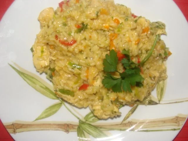 Geflügel : Hähnchen - Gemüserisotto - Rezept