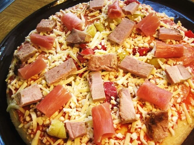 Rezept: Pizza mit allem, was übrig war ... Bild Nr. 4 Pizza mit allem, was übrig war ... - Rezept - Bild Nr. 4