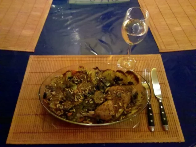 Rezept: Geflügel: Harissa-Hähnchen mit Backofengemüse Geflügel: Harissa-Hähnchen mit Backofengemüse - Rezept