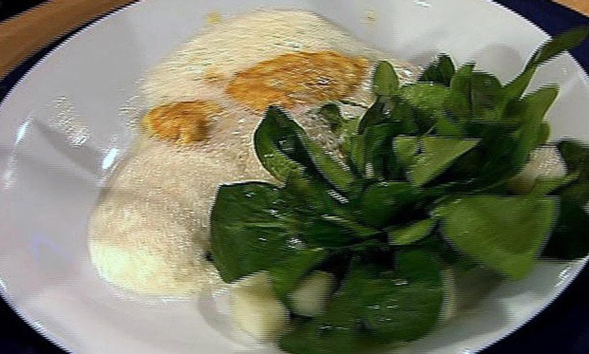 Feldsalat mit Forellen-Frikadellen und Melonenvinaigrette (Männer) - Rezept