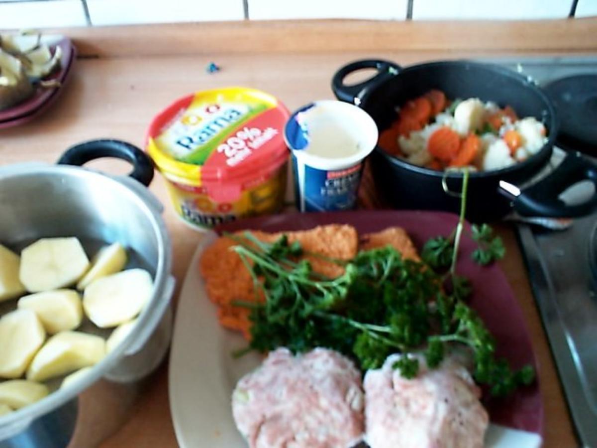 Resteessen :Cordon Bleu und Frikadellen mit buntem Gemüse - Rezept - Bild Nr. 2