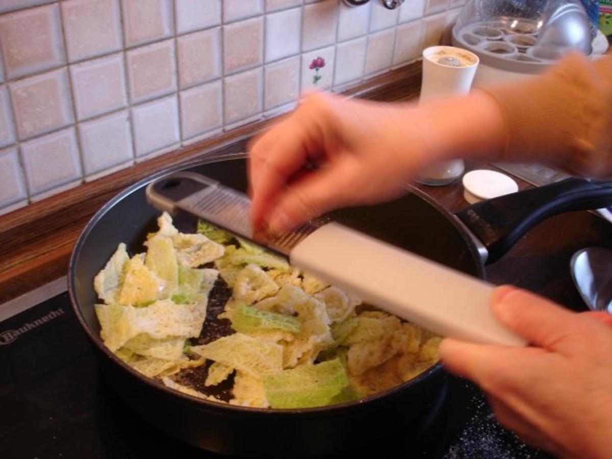 Kotelett mit Kartoffeln und angebratenem Wirsing - Rezept - Bild Nr. 22