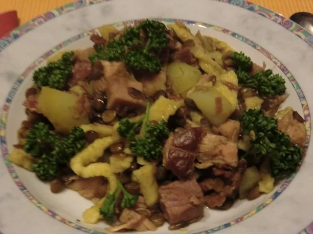 Rezept: Kasslertopf mit Linsen und Spätzle Bild Nr. 6 Kasslertopf mit Linsen und Spätzle - Rezept - Bild Nr. 6