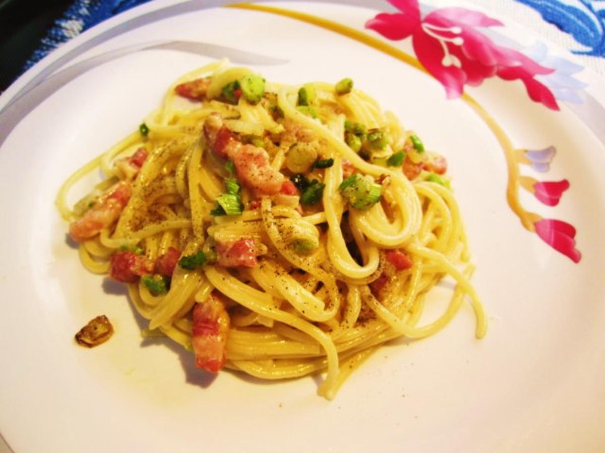 Spaghetti  mit frischem grünem Knoblauch - Rezept - Bild Nr. 6