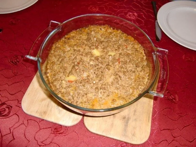 Rezept: Scharfer Rosenkohlauflauf mit Gehacktes Bild Nr. 5 Scharfer Rosenkohlauflauf mit Gehacktes - Rezept - Bild Nr. 5