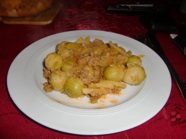 Rezept: Scharfer Rosenkohlauflauf mit Gehacktes Bild Nr. 7 Scharfer Rosenkohlauflauf mit Gehacktes - Rezept - Bild Nr. 7