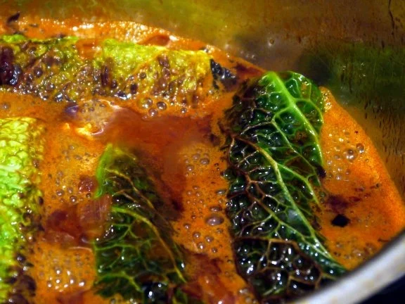 Rezept: Hähnchen im Wirsingmantel mit pikanten Kartoffeln Bild Nr. 7 Hähnchen im Wirsingmantel mit pikanten Kartoffeln - Rezept - Bild Nr. 7