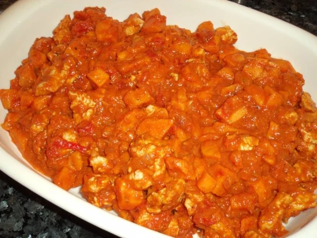 Süßkartoffel-Erdnuss-Puten-Auflauf - Rezept