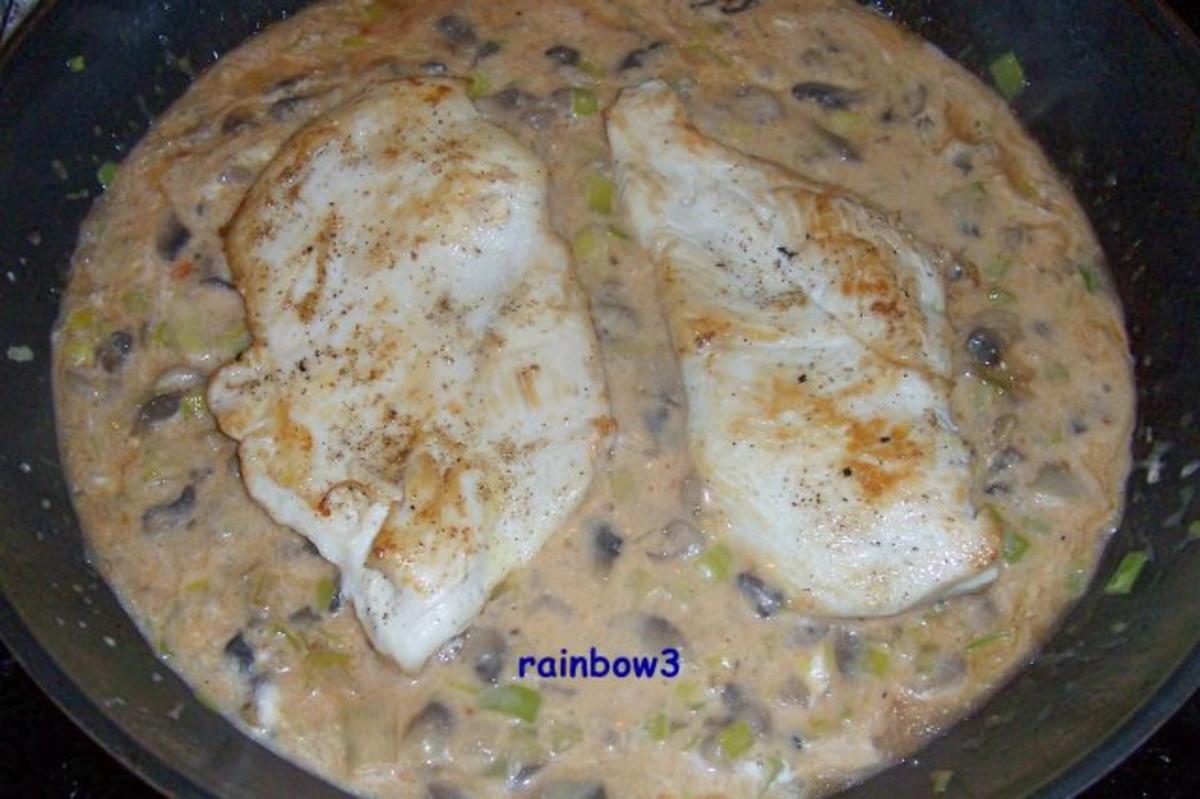 Kochen: Hähnchen-Schnitzel in einer Champignon-Porree-Sauce - Rezept - Bild Nr. 7