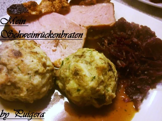 Rezept: Mein Schweinerückenbraten an Semmelknödel und Rotkohl Bild Nr. 6 Mein Schweinerückenbraten an Semmelknödel und Rotkohl - Rezept - Bild Nr. 6