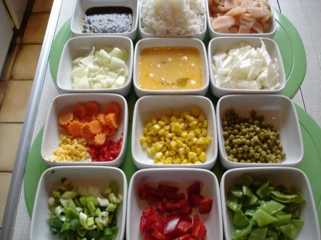 Chinesischer Bratreis mit Ei, Hühnerfleisch und Gemüse - Rezept - Bild Nr. 3