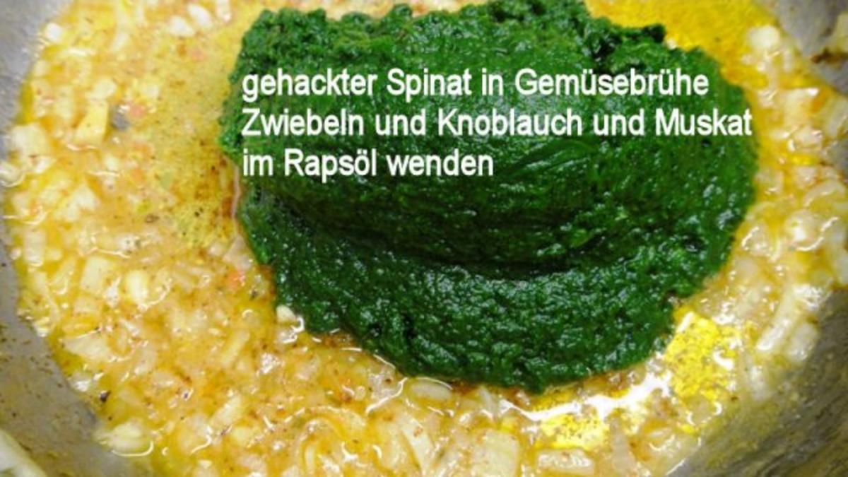 Ei auf Spinat-Kartoffelboden und Sahne-Spiegel Euro 5,50 für 4 Pers. - Rezept - Bild Nr. 3