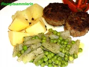 Gemüse:   ERBSEN + KOHLRABI in Dillbutter - Rezept