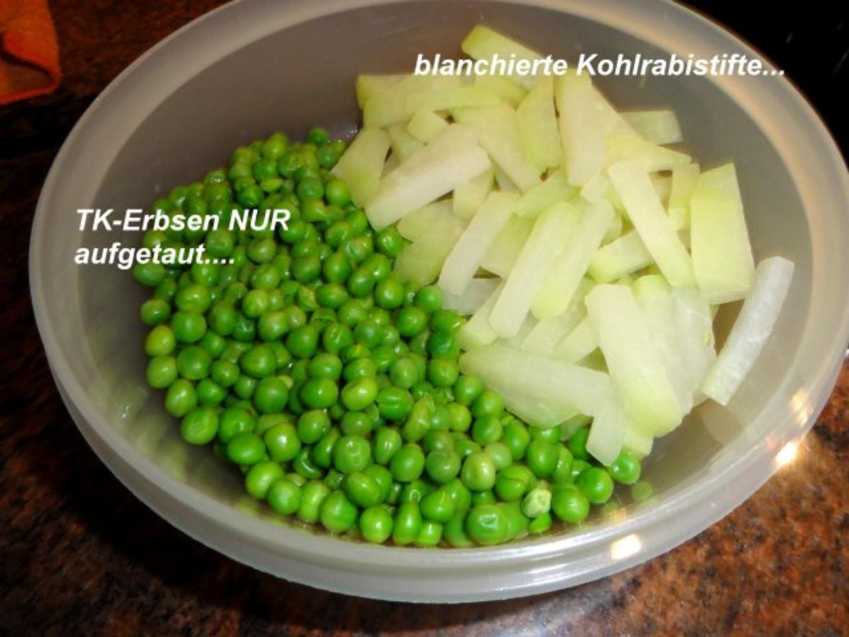 Gemüse:   ERBSEN + KOHLRABI in Dillbutter - Rezept - Bild Nr. 2