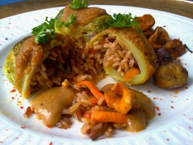 Wirsingrouladen mit Maronensauce & Pfifferlingen - Rezept - Bild Nr. 3