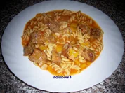Kochen: Nudel-Paprika-Gulasch-Pfanne - Rezept