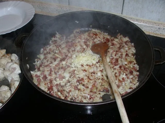 Fettuccine mit Hähnchen-Speck-Soße - Rezept - Bild Nr. 5