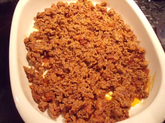 Rezept: Hack-Dattel-Ragout mit Kürbis überbacken Bild Nr. 2 Hack-Dattel-Ragout mit Kürbis überbacken - Rezept - Bild Nr. 2