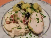 Gefüllte Hähnchenbrust im Speckmantel - Rezept