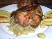 Wildfasan auf Sekt-Sauerkraut mit Weintrauben und Schupfnudeln (unser Nikolaus-Essen) - Rezept