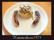 Püree von der Süßkartoffel mit grober Bratwurst.... - Rezept