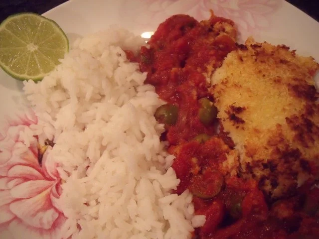 Rezept: Fisch mit Kokos-Kruste in Tomatensauce Bild Nr. 2 Fisch mit Kokos-Kruste in Tomatensauce - Rezept - Bild Nr. 2