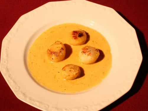 Jakobsmuscheln in Joghurt-Safran-Soße - Rezept