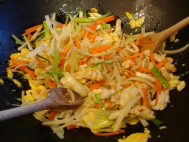 Chinesische Bratnudeln mit Ei, Hühnerfleisch und Gemüse - Rezept - Bild Nr. 9