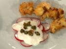 Garnelen im Laugenmantel mit Radieschencreme und gebackenen Kapern (Männer) - Rezept