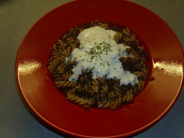 Nudeln mit Belugalinsen - Rezept