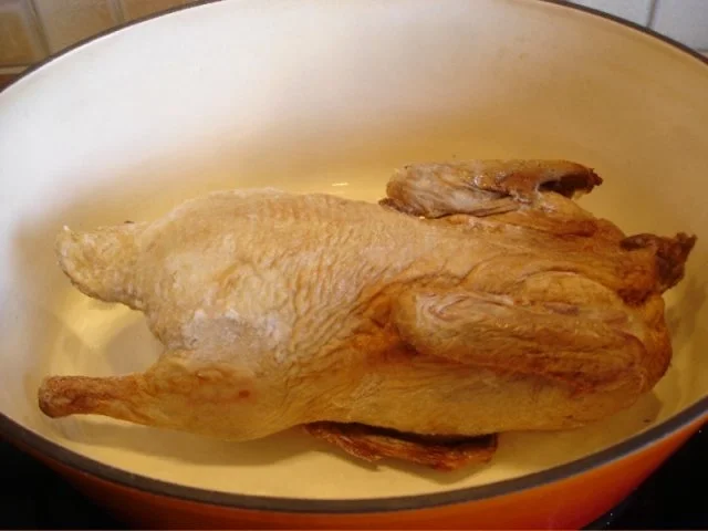 Rezept: Pekingente mit Erdnusssauce und Gemüsereis mit Möhrenblüten Bild Nr. 4 Pekingente mit Erdnusssauce und Gemüsereis mit Möhrenblüten - Rezept - Bild Nr. 4