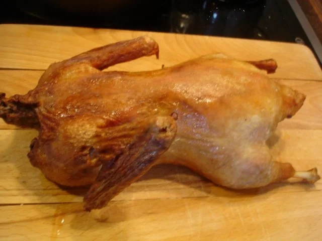 Rezept: Pekingente mit Erdnusssauce und Gemüsereis mit Möhrenblüten Bild Nr. 7 Pekingente mit Erdnusssauce und Gemüsereis mit Möhrenblüten - Rezept - Bild Nr. 7