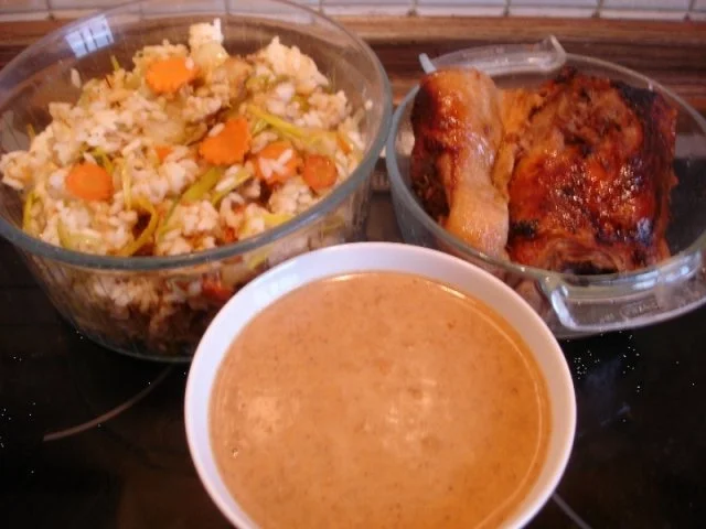 Rezept: Pekingente mit Erdnusssauce und Gemüsereis mit Möhrenblüten Bild Nr. 14 Pekingente mit Erdnusssauce und Gemüsereis mit Möhrenblüten - Rezept - Bild Nr. 14