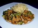 Filet-Zucchini-Gulasch mit Gabelspaghetti - Rezept