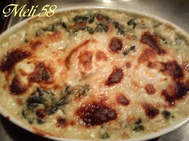 Aufläufe/ Überbackenes:  Spinatauflauf mit Pochierten Eiern und Gargonzola - Rezept - Bild Nr. 7