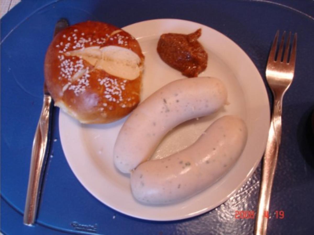 Weißwurst mit süßem Senf und Brezeln Rezept kochbar de