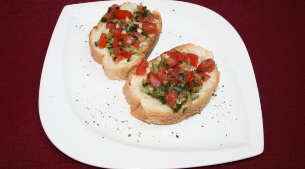 Bruschetta mit Tomaten und Knoblauch - Rezept