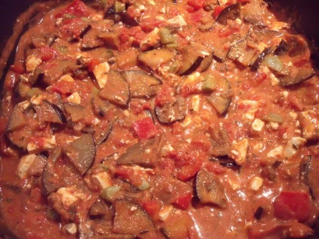 Feta-Auberginen-Pfanne - Rezept
