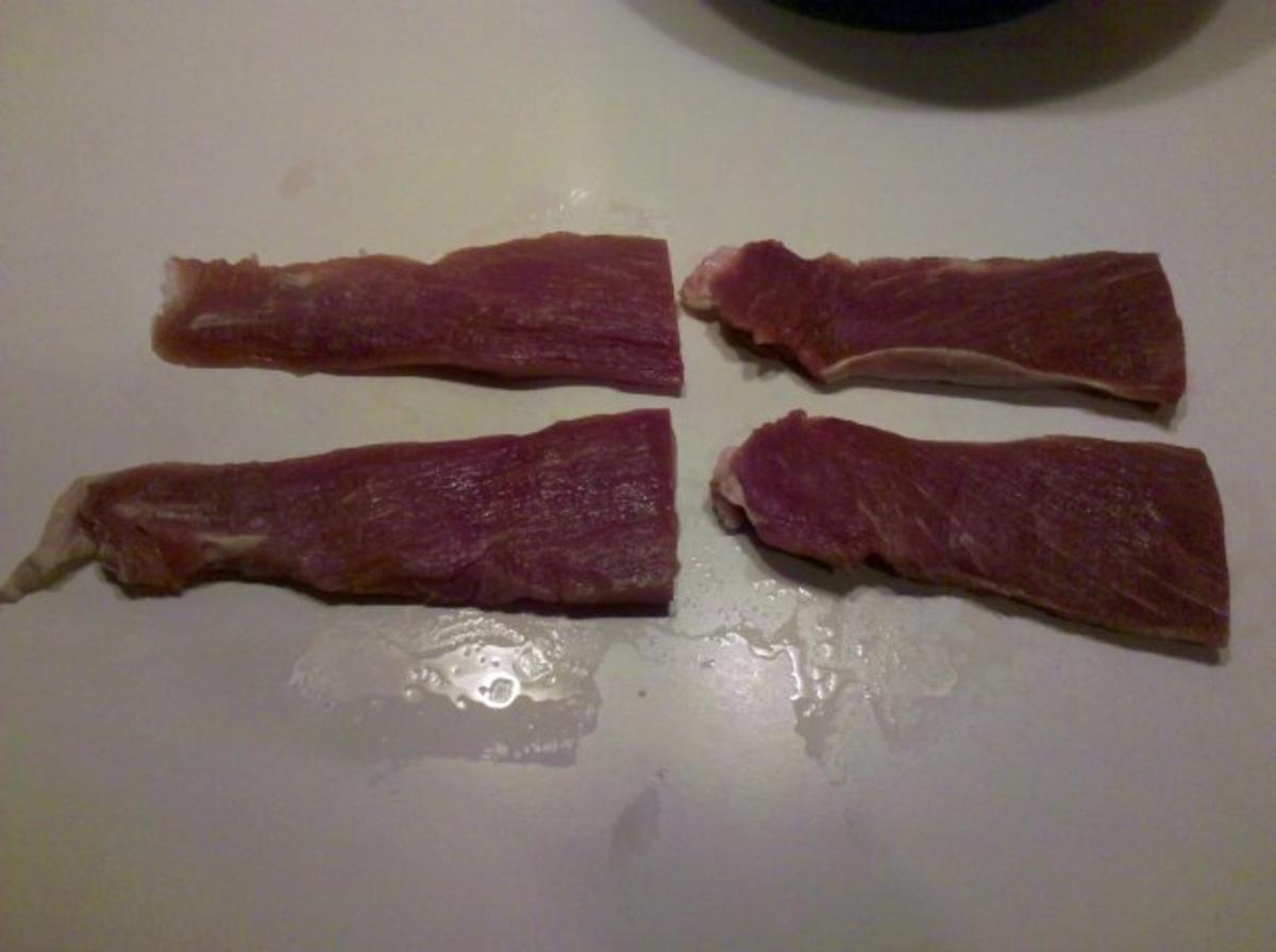 Fleisch: Gefülltes Schweinefilet mit Zucchini und Fusilli Bucati Lunghi - Rezept - Bild Nr. 4