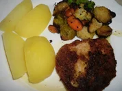 Wintergemüse an Kräuterschnitzel - Rezept