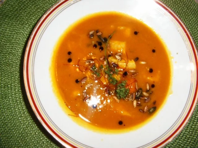 Kürbissuppe mit Fischfilet - Rezept