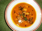 Rezept: Kürbissuppe mit Fischfilet Kürbissuppe mit Fischfilet - Rezept