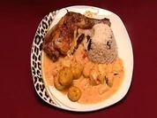 Soulfood - Hähnchen in Kokosmilch mit Reis und Bananen (Kitty Kat) - Rezept