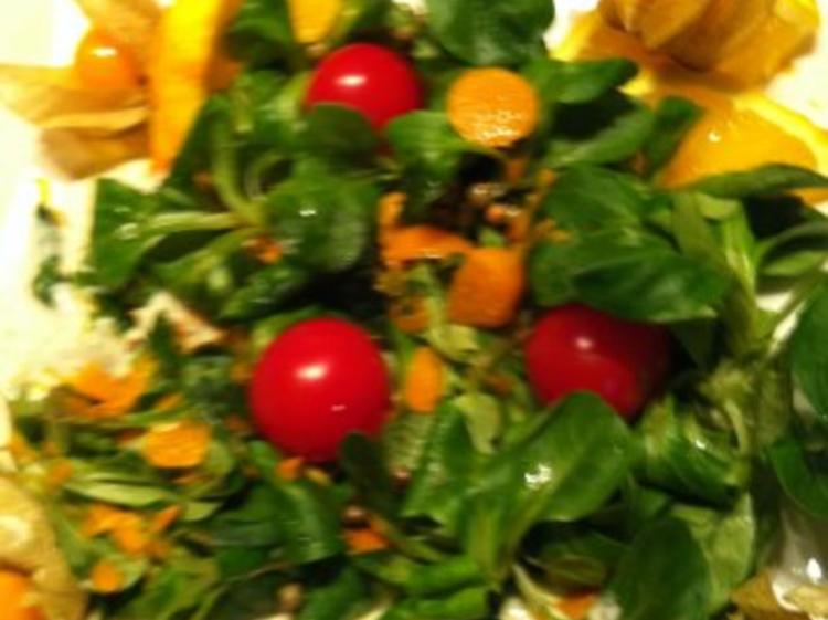 Fruchtiger Feldsalat mit Kokos Dressing zum Steak - einfach - 53 kcal/100g