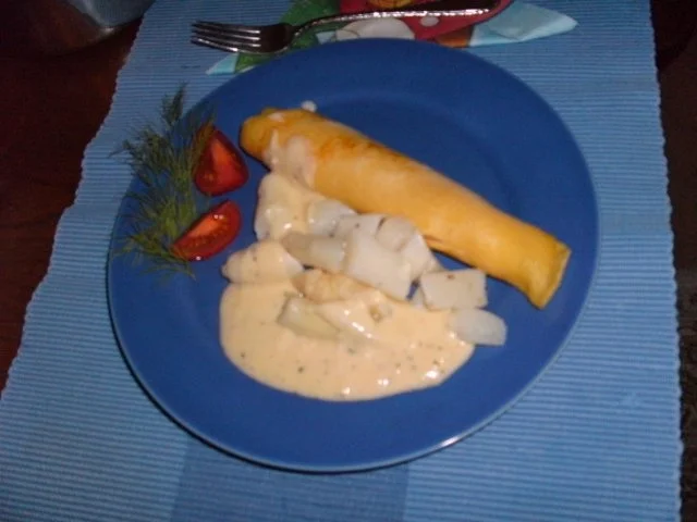 Rezept: Schinken-Pfannkuchen mit Spargeln Schinken-Pfannkuchen mit Spargeln - Rezept