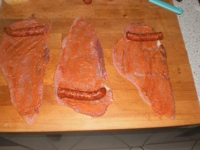 Gefüllte Schnitzelröllchen auf Linsengemüse - Rezept - Bild Nr. 5