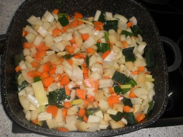 Gefüllte Schnitzelröllchen auf Linsengemüse - Rezept - Bild Nr. 7