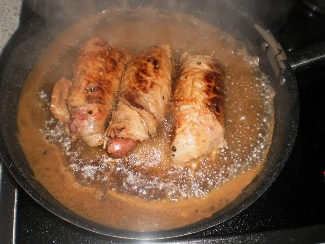 Gefüllte Schnitzelröllchen auf Linsengemüse - Rezept - Bild Nr. 9