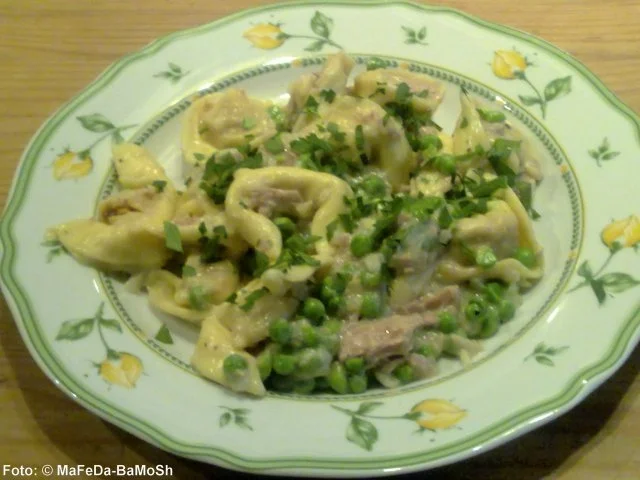 Erbsen-Thunfisch-Tortellini - Rezept